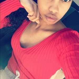 Red long sleeve bodysuit (off shoulder as well)